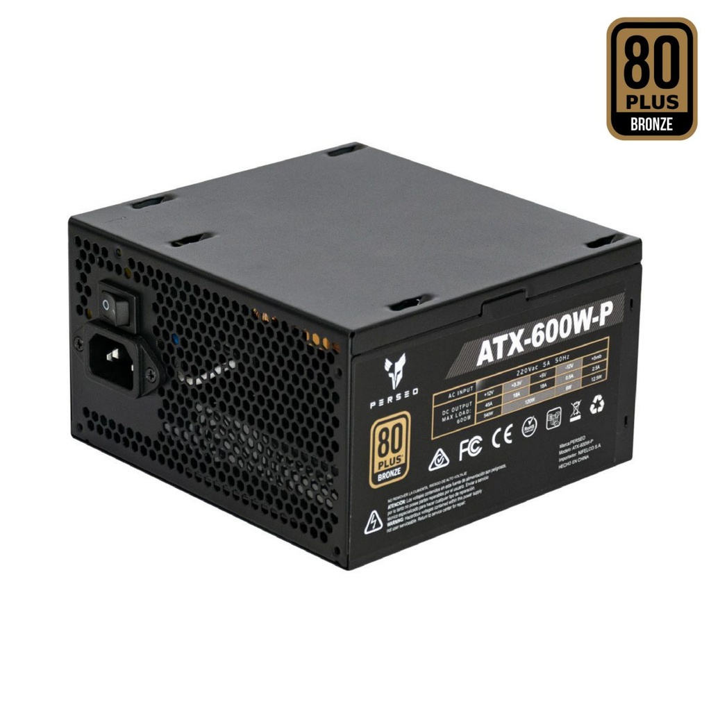 Fuente ATX 600W 80 Plus Bronze Perseo