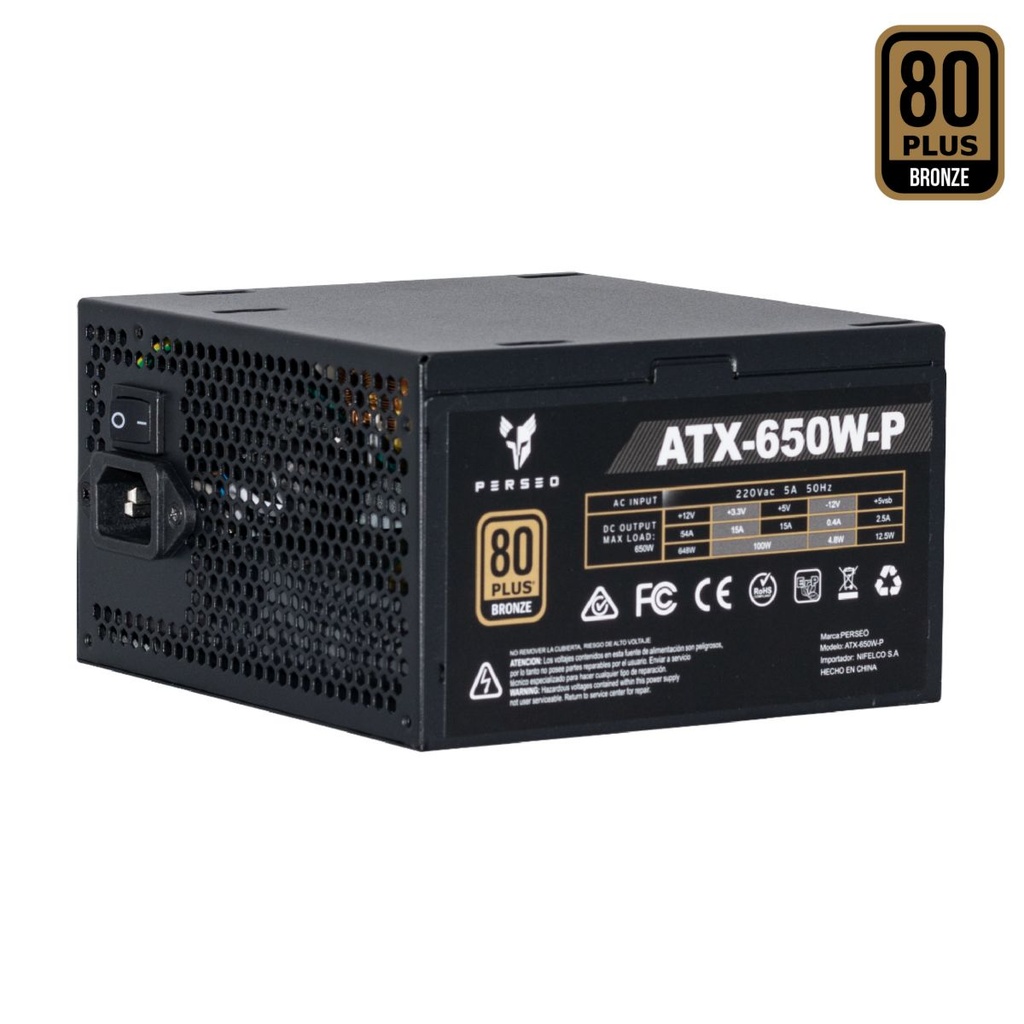 Fuente ATX 650W 80+ Bronze Perseo