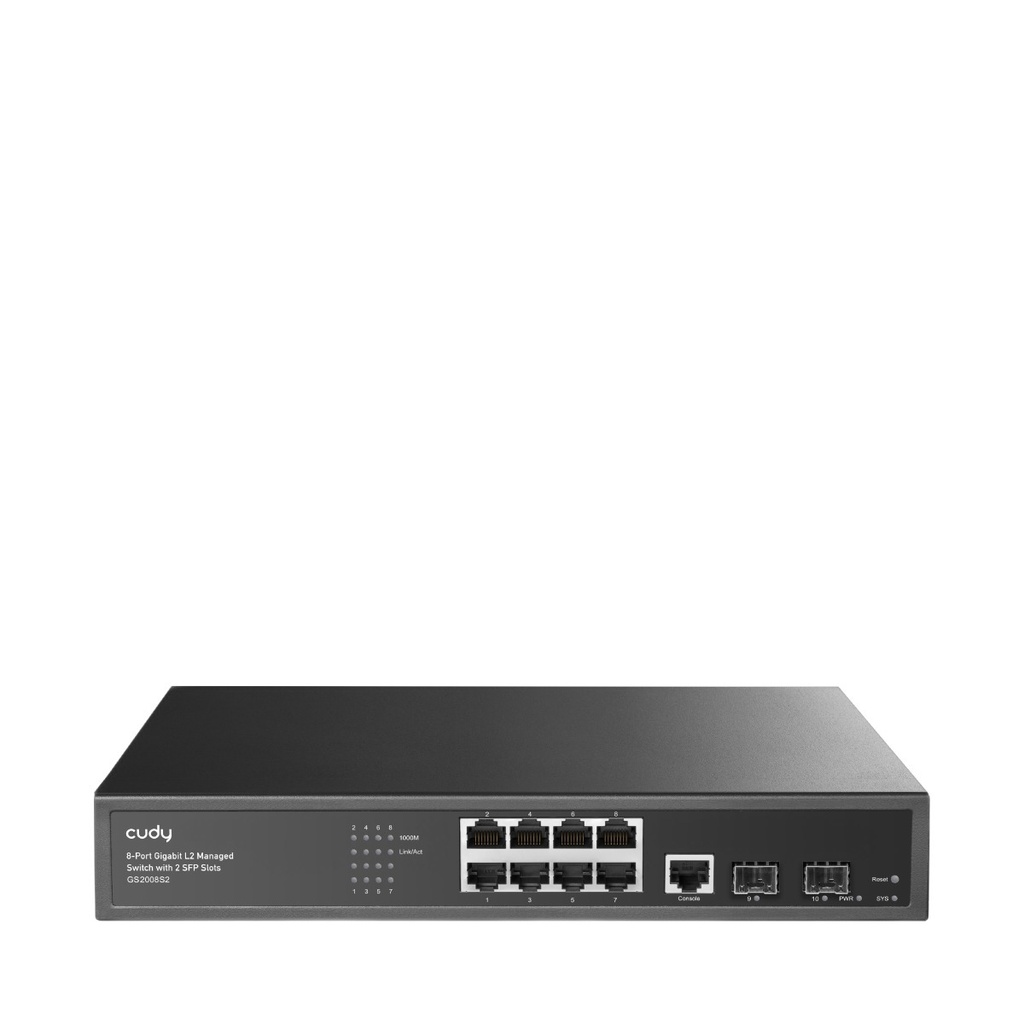 Switch No Administrable 8 Puertos Gigabit 2 Uplinks Sfp