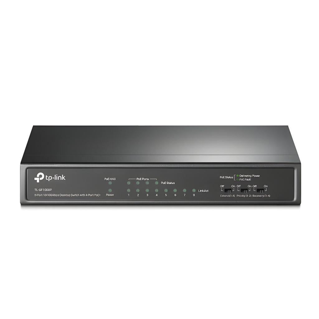 Switch No Administrable 8 Puertos Fast Ethernet 4 PoE+ 66W