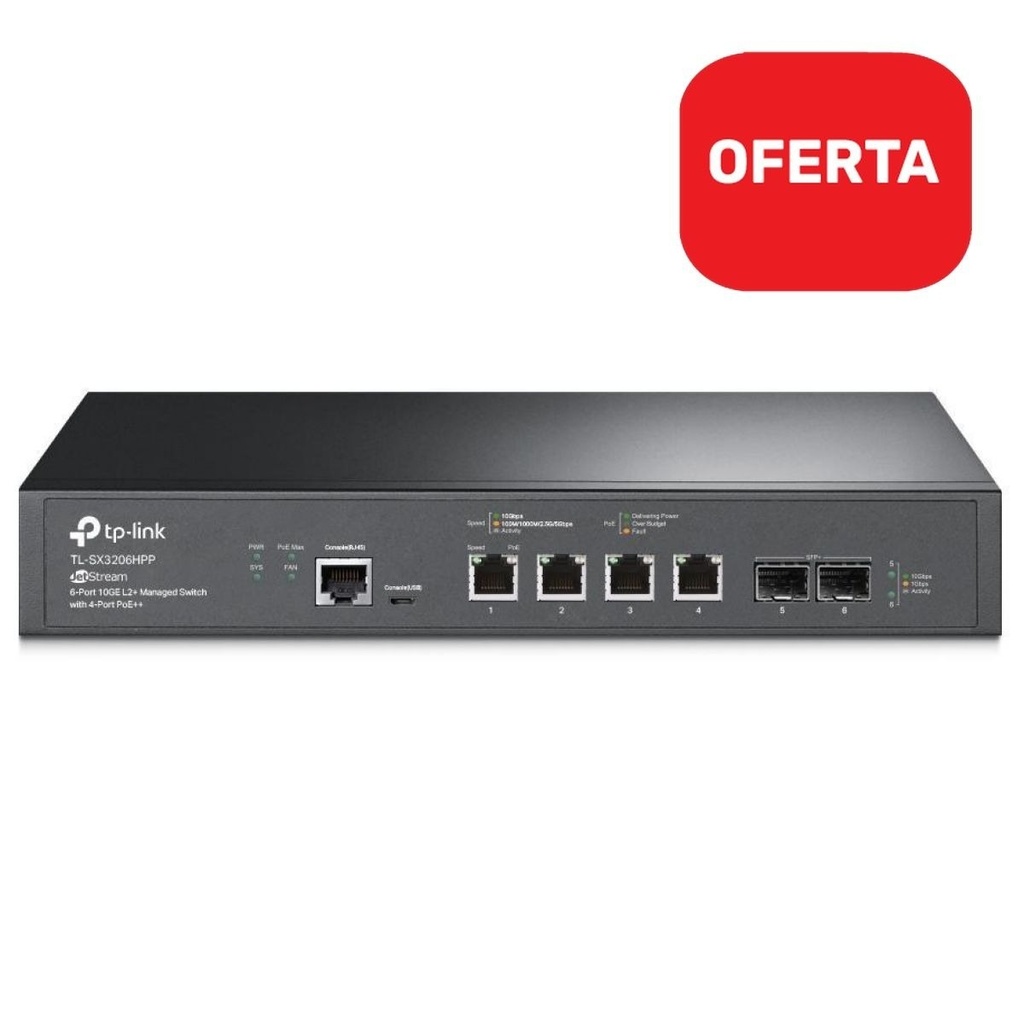 Switch No Administrable 4 Puertos Gigabit Poe++ 200W