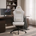 Silla Gamer Blanca PVC Con Reposabrazos 3D Y 150kg
