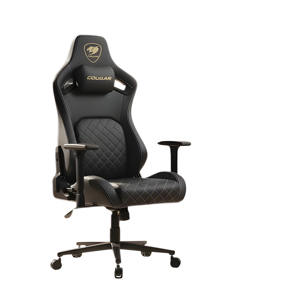Silla Gamer Negro Cuero Sintético Reposabrazos Reclinable 120Kg