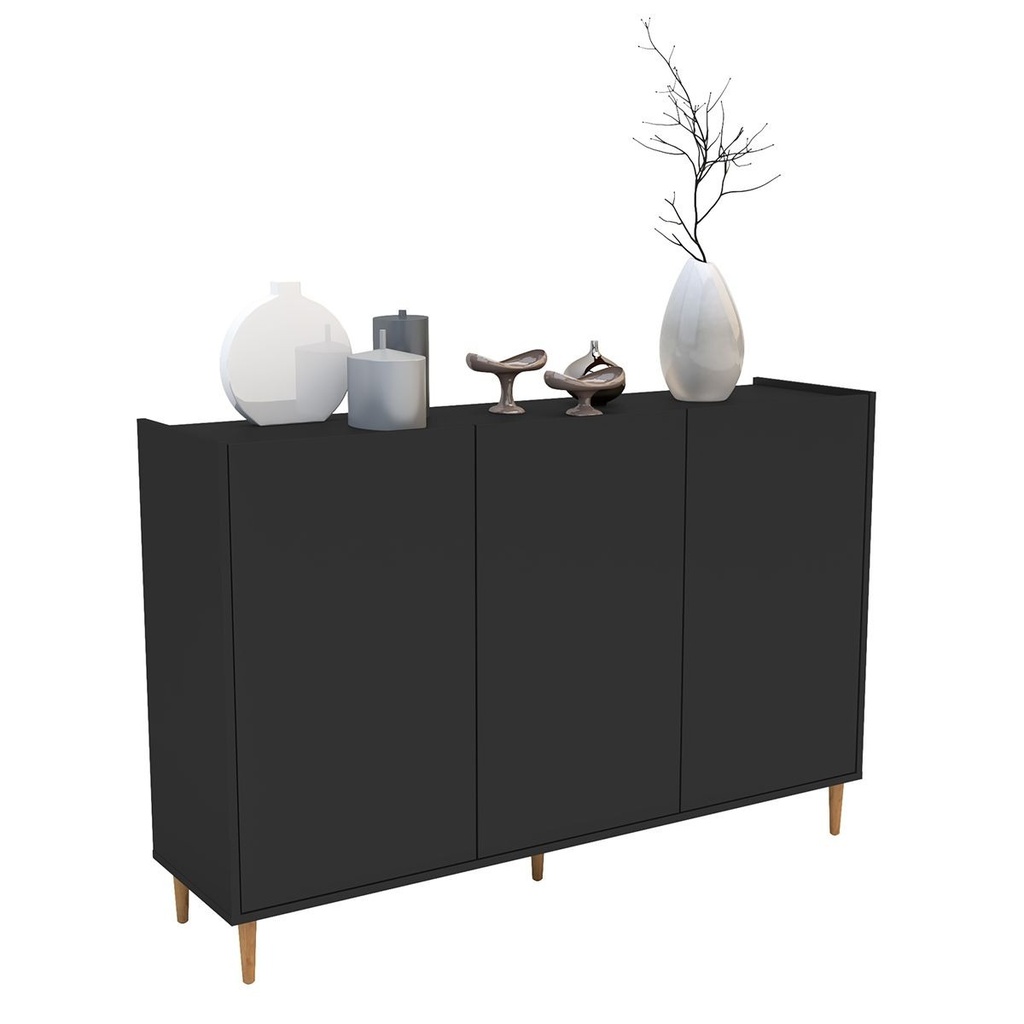 Aparador Negro 35x136cm H90cm Mdp