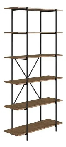 Estantería Acero Y Mdp Negro/Madera Unsi Furniture