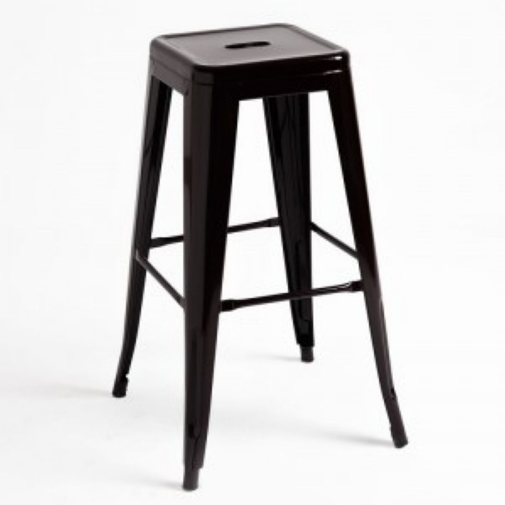 Banco de acero galvanizado negro 30x30x76cm