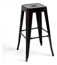 Banqueta Apilable Negro 30x30x76cm Acero Galvanizado