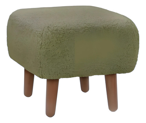Puff Otomano Verde 38x38cm Tapizado Poliéster