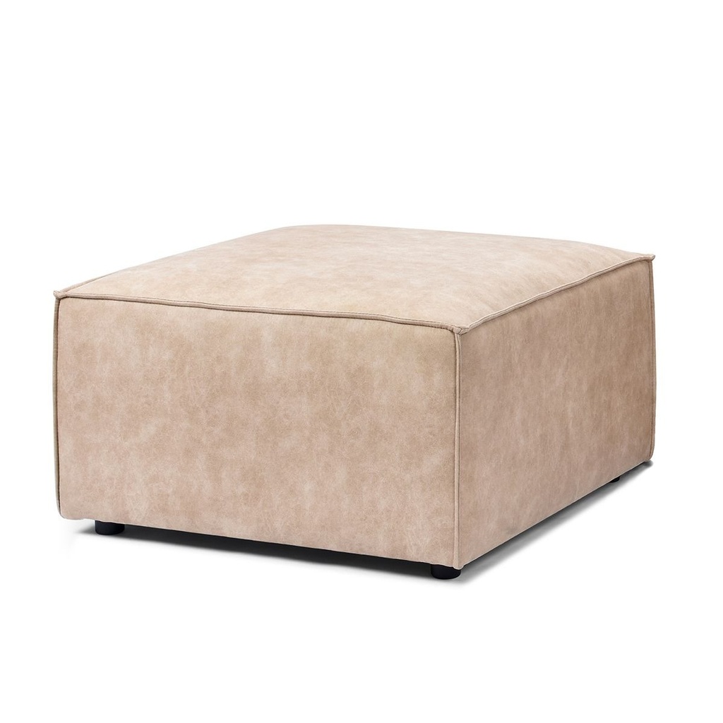 Puff Tapizado Sintético Beige 76x76cm