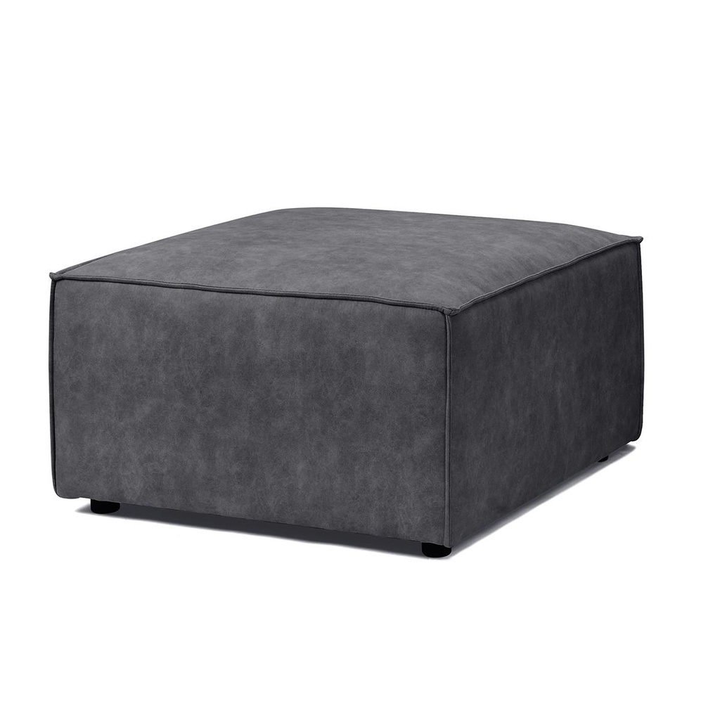 Puff Gris 76x76cm Tapizado Sintético