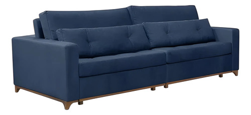 Sofá Con Chaise Retráctil Azul