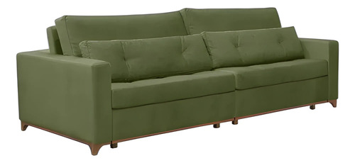 Sofá Con Chaise Retractil Verde