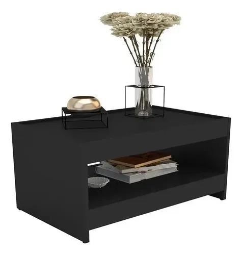 Mesa Central Negro 70x45cm Mdp