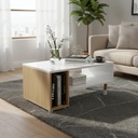Mesa Central Blanco Y Madera 67.5x45cm Mesa De Escritorio