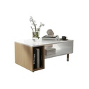 Mesa Central Blanco Y Madera 67.5x45cm