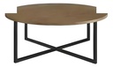 Mesa De Centro Ø70cm H27cm Acero/MDP Negro/Madera