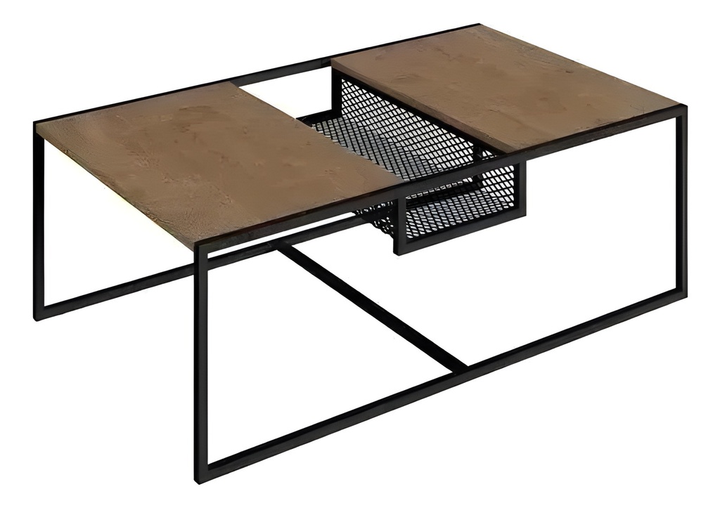 Mesa Central Negro/Madera 100x60cm