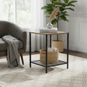 Mesa Lateral Negro/Madera 40x40cm H58cm Acero/MDP