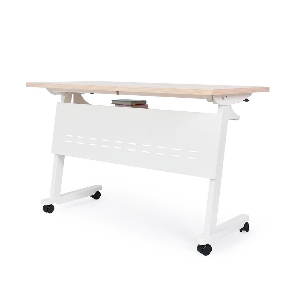 Escritorio Plegable 120x60cm Acero/MDF Blanco