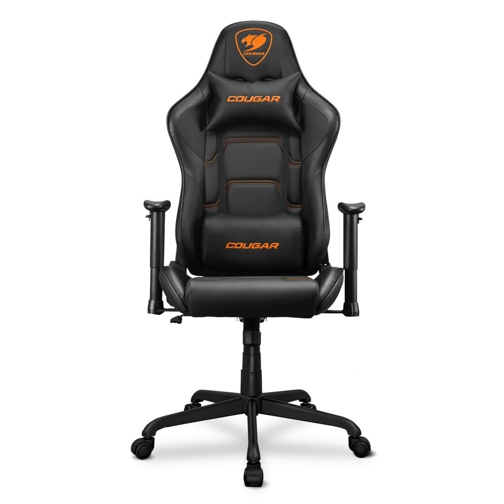 Silla Gamer Negro Cuero PVC Reposabrazos 2D Reclinable Peso Maximo 120kg