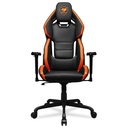 Silla Gamer Naranja Cuero Pu Reposabrazos 3D Reclinable 136Kg