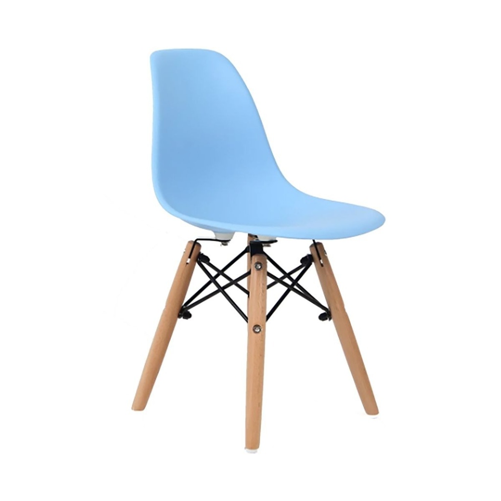 Silla De Oficina Celeste Polipropileno Y Madera