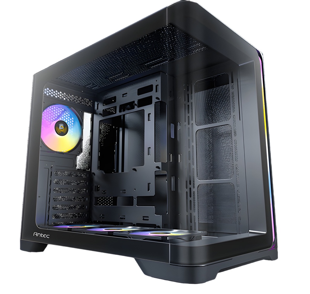 Gabinete Torre Media Blanco Con Vidrio Templado Y 3 Ventiladores Argb