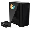 Gabinete PC Mid-Tower Atx Negro Acero Y Plástico Con Vidrio Templado 1x Argb