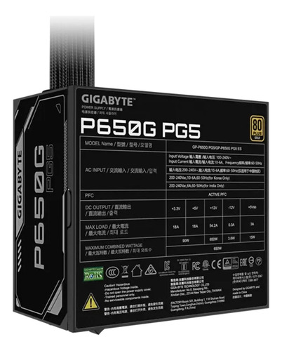 Fuente Atx 650W 80+ Gold Gigabyte
