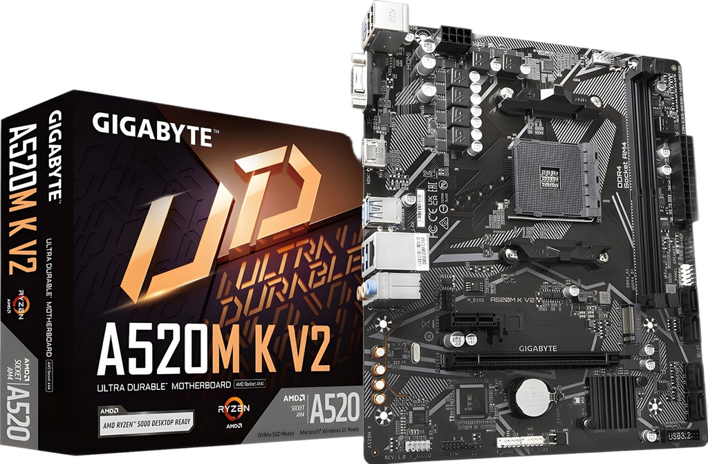 Motherboard Amd A520mkv2 Am4 Ddr4 Pcie 3.0 Compatible Ryzen 3000/4000/5000 Series Micro Atx