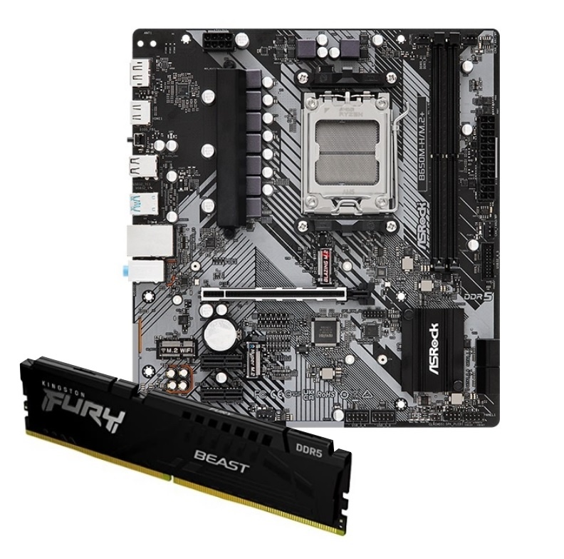 Mother Asrock B650M-H + Memoria Kingston DDR5 16GB