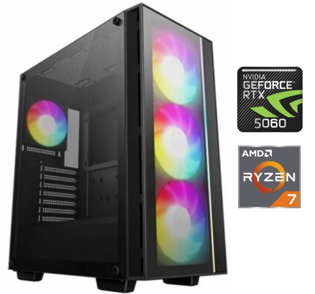 Equipo Gamer Ryzen 7 8700F, 16GB, 1TB, RTX 5060 8GB
