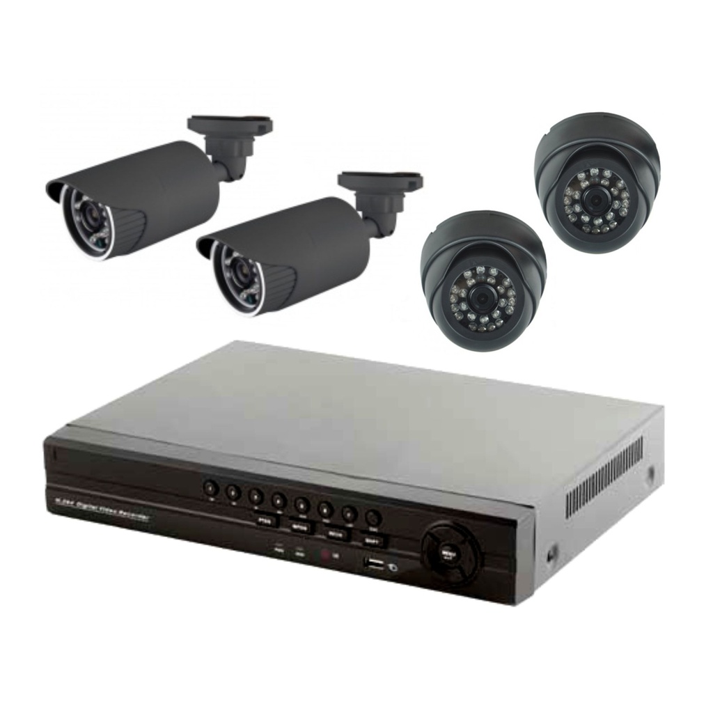 Kit safesky DVR + 4 camaras + accesorios