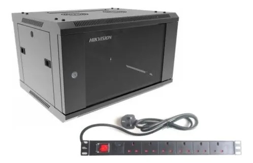Rack Pared 6U + Pdu 6 Puertos Hikvision