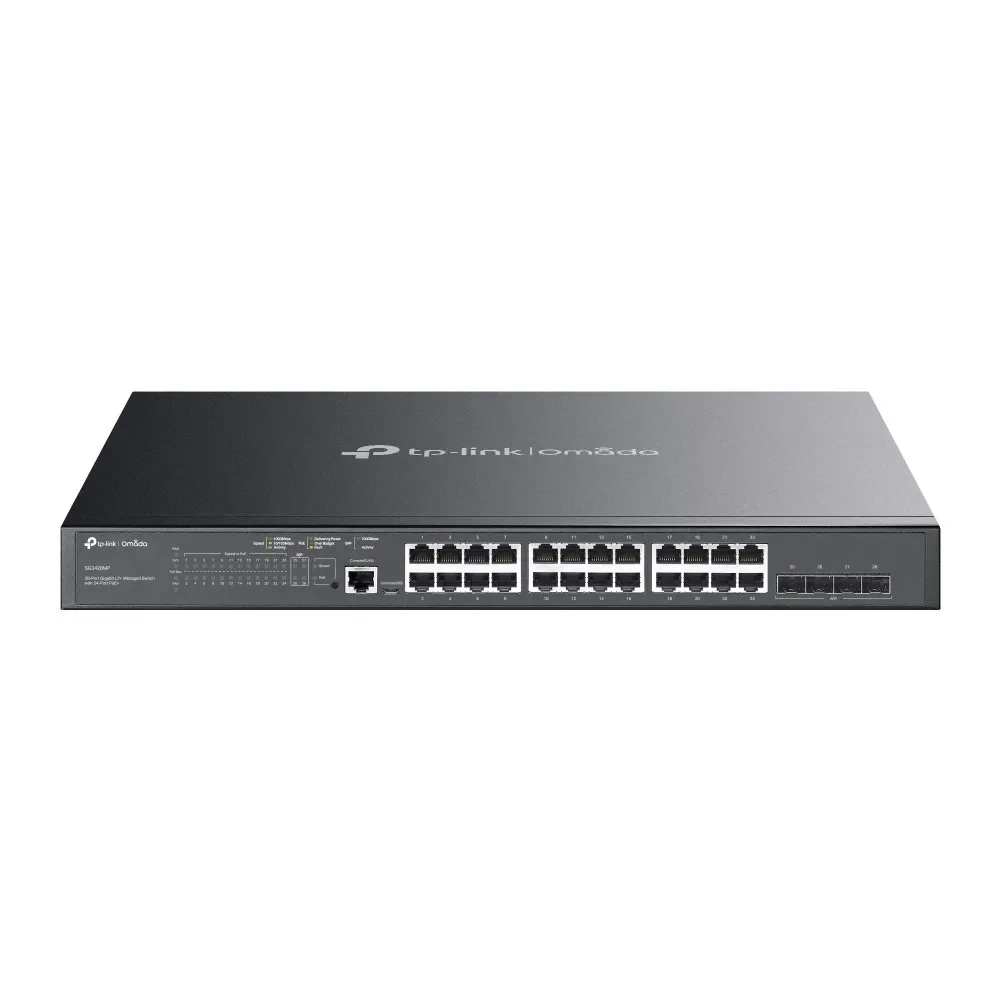 Switch No Administrable 28 Puertos Gigabit 4 Uplinks Sfp PoE+ 384W