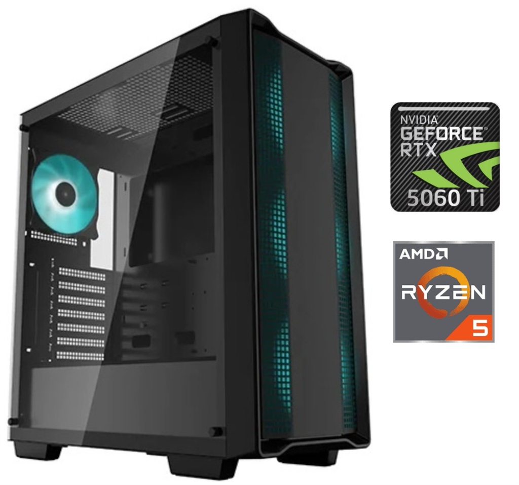 Equipo Gamer Ryzen 5 5500X3D, 16GB, 1TB NVMe, RTX 5060Ti 8GB