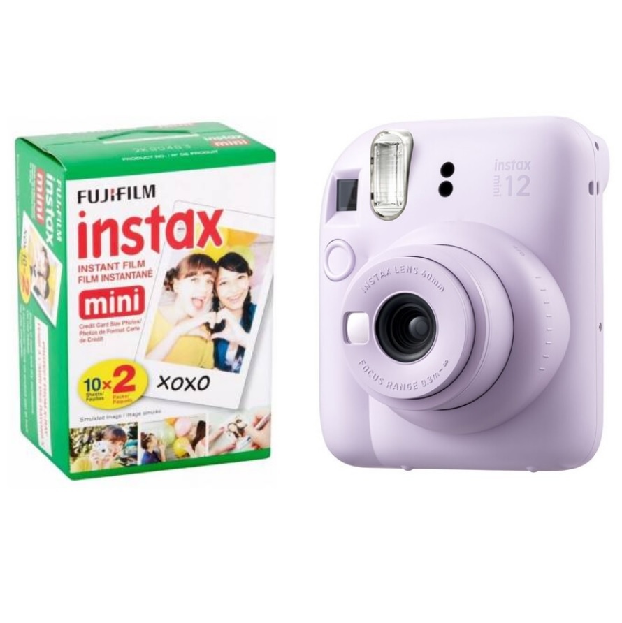 Cámara Instantánea Fujifilm Instax Mini 12 Holiday Bundle Lila Con Papel X20