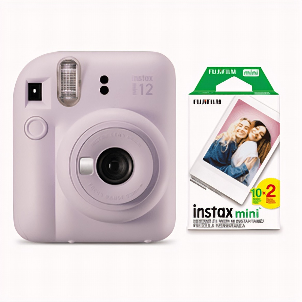 Cámara Instantánea Instax Mini 12 Lila Con Papel Instantáneo X20