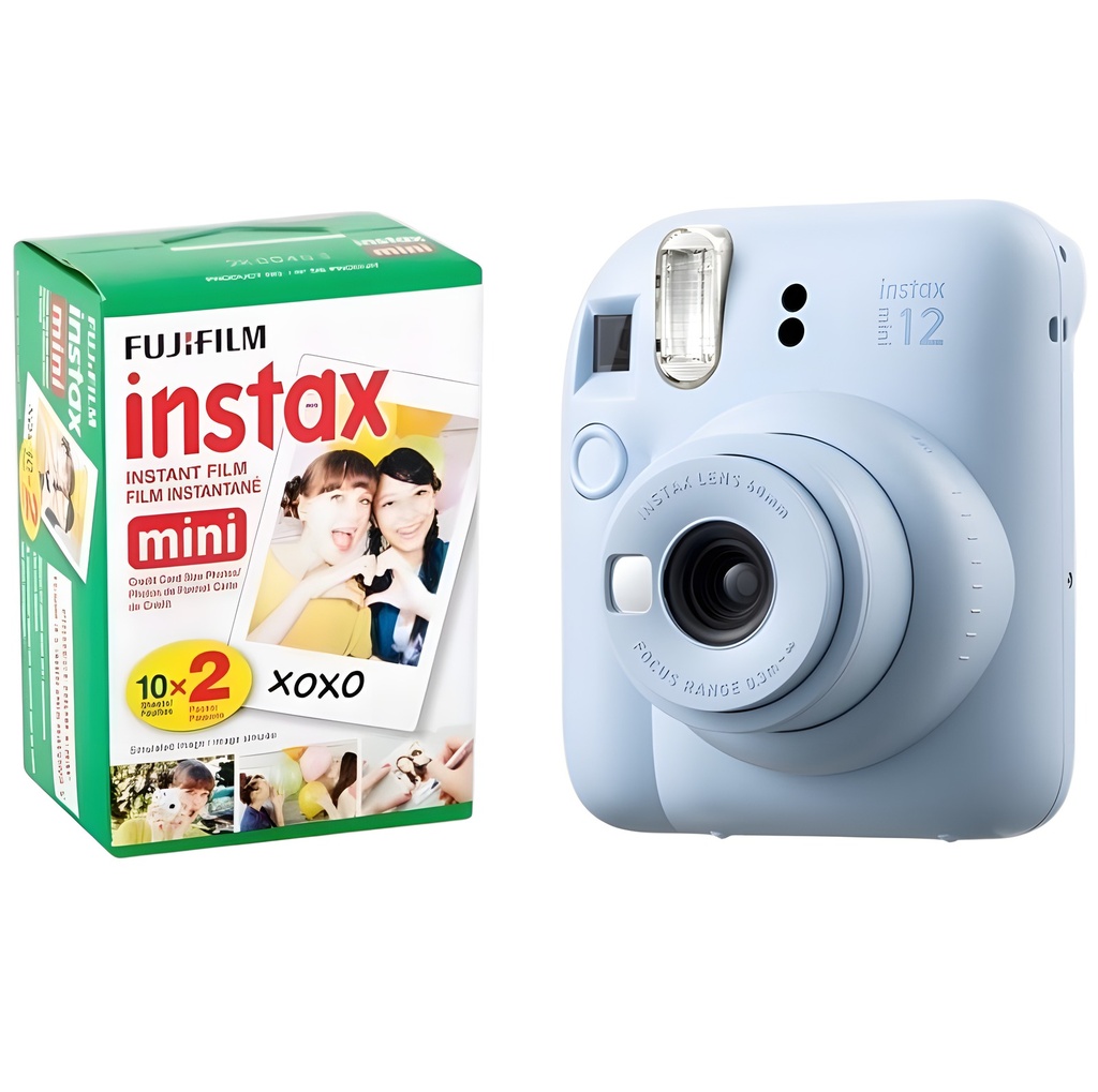Cámara Instantánea Mini 12 Azul Con Papel