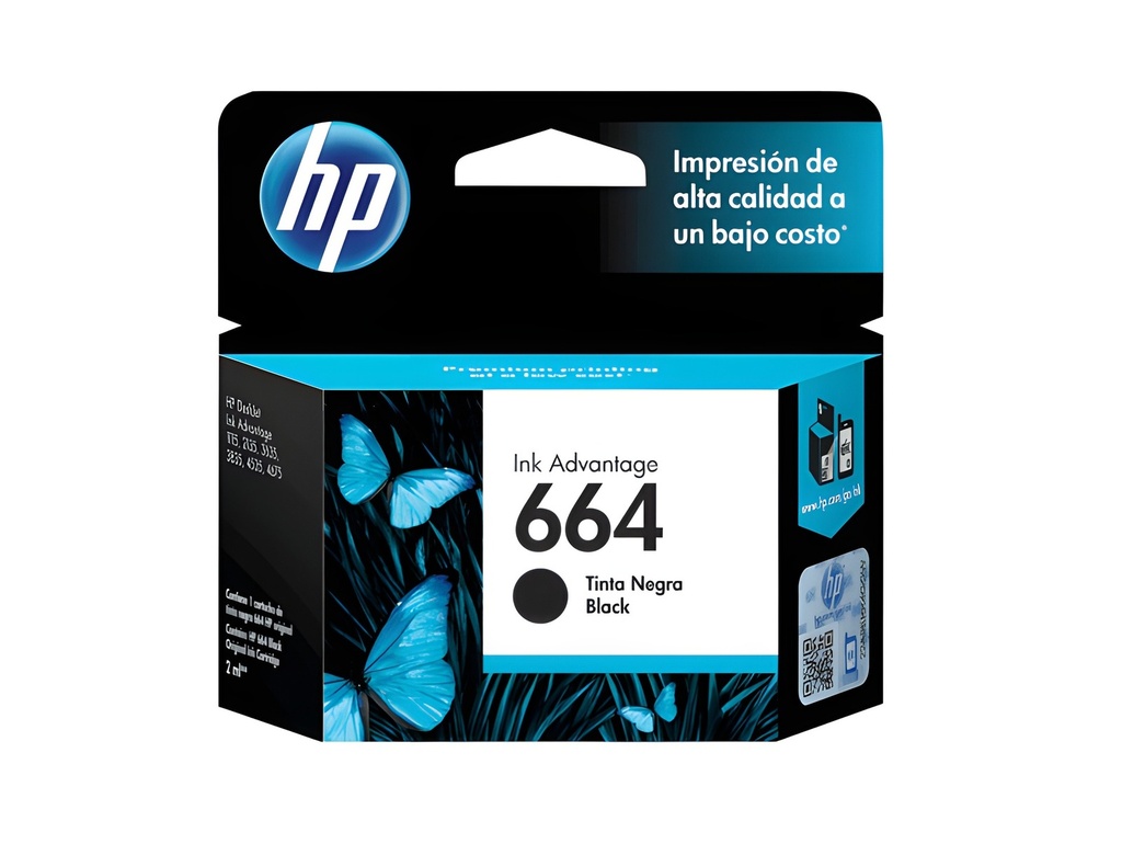 Cartucho De Tinta Hp 664 Negra Original