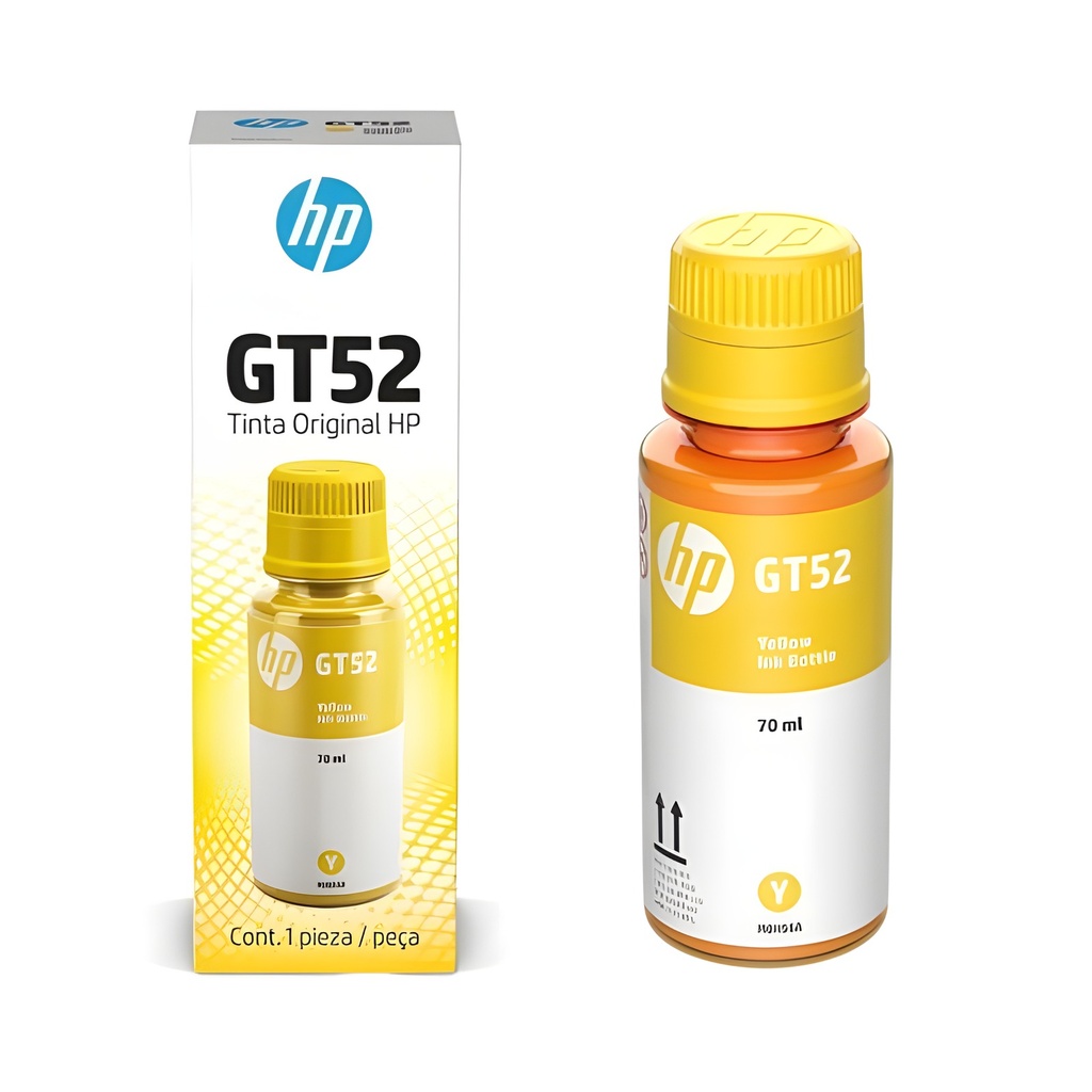 Botella De Tinta Hp Gt52 Amarilla 70ml