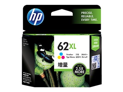 HP 62XL - 11.5 ml - Alto rendimiento - color (cian, magenta, amarillo) - original - cartucho de tinta - para ENVY 55XX, 56XX, 76XX; Officejet 200, 250, 57XX, 8040