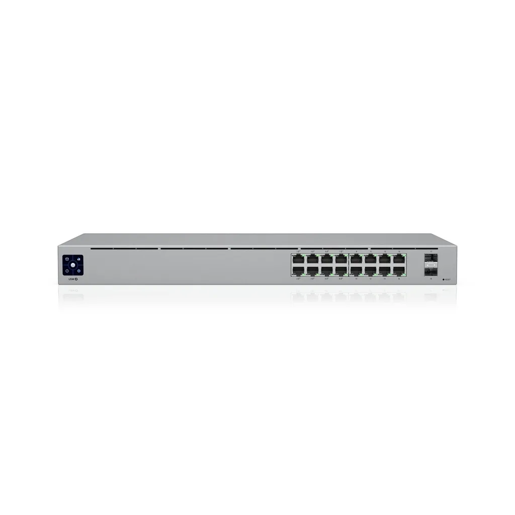 Switch No Administrable 16 Puertos Gigabit 2 Uplinks Sfp PoE+ 42W