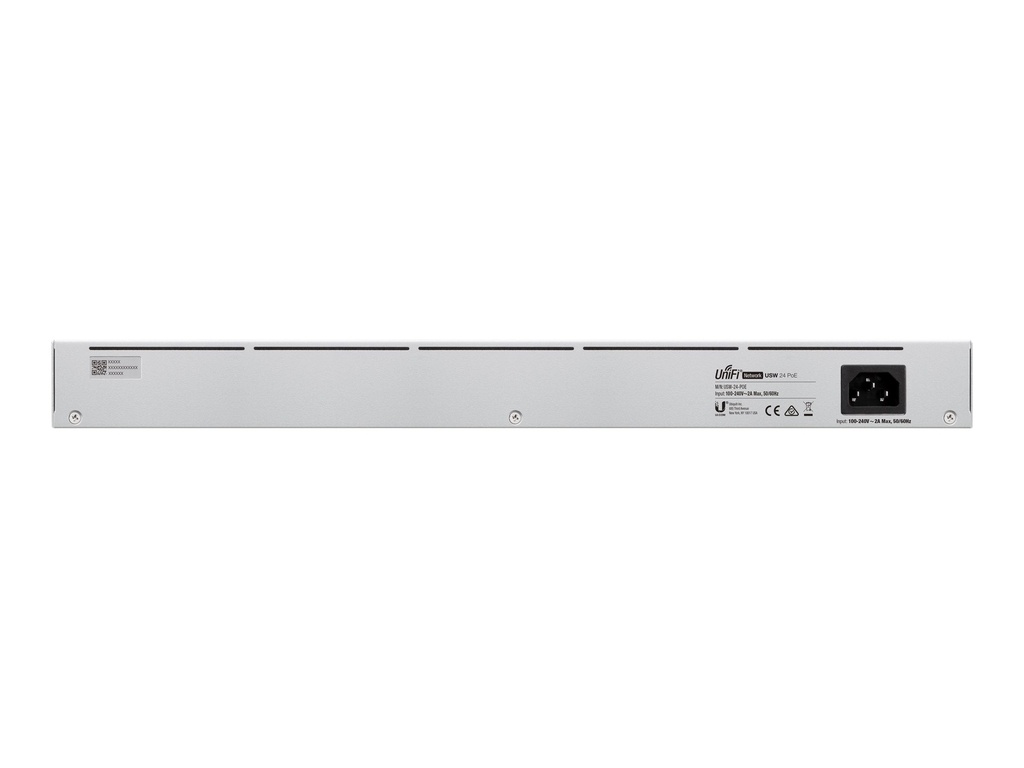 Ubiquiti UniFi Switch USW-24-POE - Conmutador - Gestionado - 24 x 10/100/1000 (16 PoE+) + 2 x Gigabit SFP - montaje en rack, sobremesa - PoE++ (95 W)
