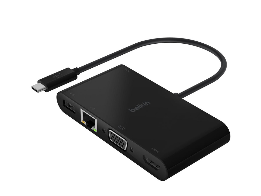 Belkin - Adaptador de carga y multimedia - USB-C - VGA, HDMI - 1GbE
