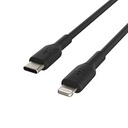 Belkin BoostCharge - Cable Lightning - 24 pin USB-C macho a Lightning macho - 1 m - negro - suministro de potencia USB (18W)