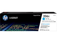 HP 206X - Alto rendimiento - cián - original - LaserJet - cartucho de tóner (W2111X) - para Color LaserJet Pro M255, M283, MFP M282, MFP M283
