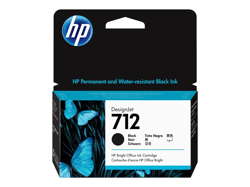 HP 712 - 38 ml - negro - original - DesignJet - cartucho de tinta - para DesignJet Studio, T210, T230, T250, T630, T650