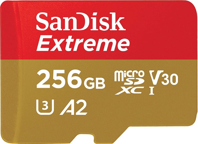 Tarjeta MicroSD 256GB Class10 UHS-I U3 V30 A2 SanDisk Extreme