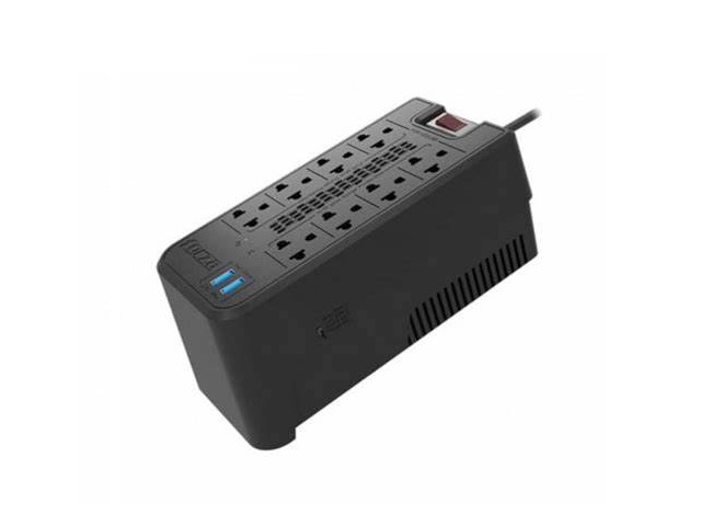 Estabilizador de Voltaje Forza 8 Tomas de Corriente 1200 VA 600W U-NEMA 2-USB